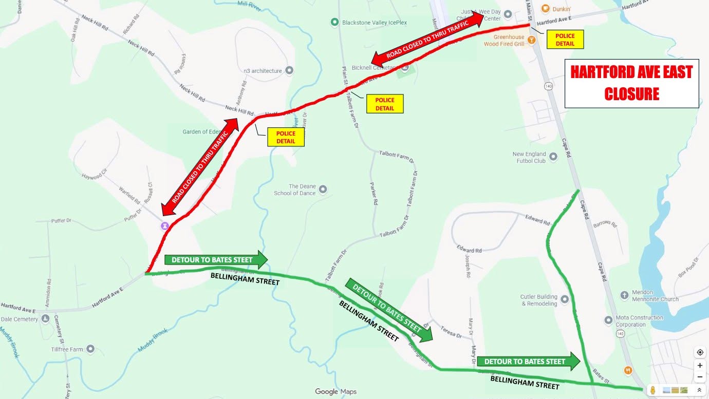 Road closures scheduled for first half of week